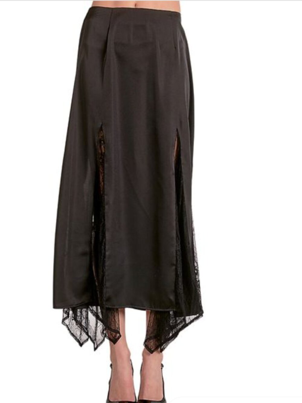 NWT Elan Lace Trim Midi Skirt / M
